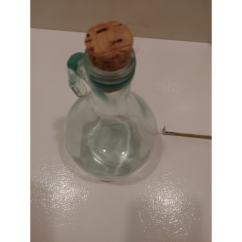 Vintage Green Glass One Handled Craft Glass Corked - Picture 7 of 9